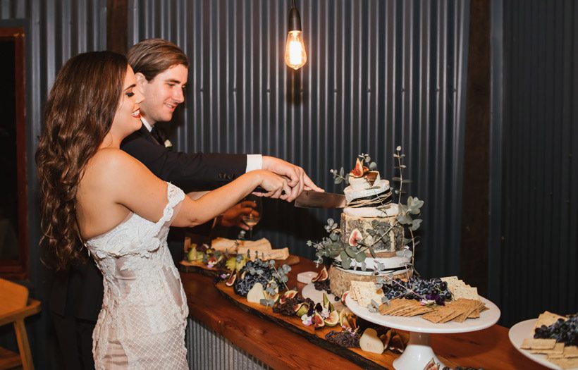 Winery Wedding Cake Cutting Photographer