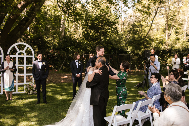 Garden Wedding Ceremony Couple Photographs