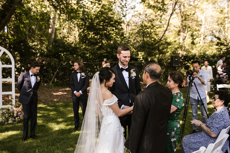 Garden Wedding Ceremony Couple Photographs