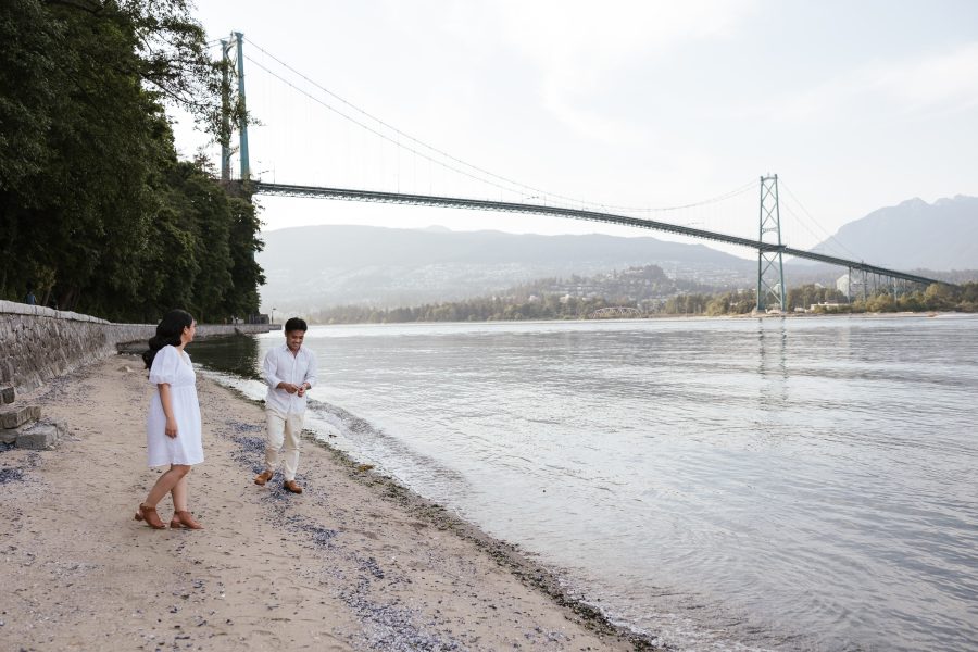 Stanley Park Engagement Beach Photographer