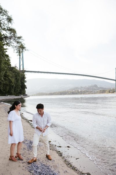 Stanley Park Engagement Beach Photographer