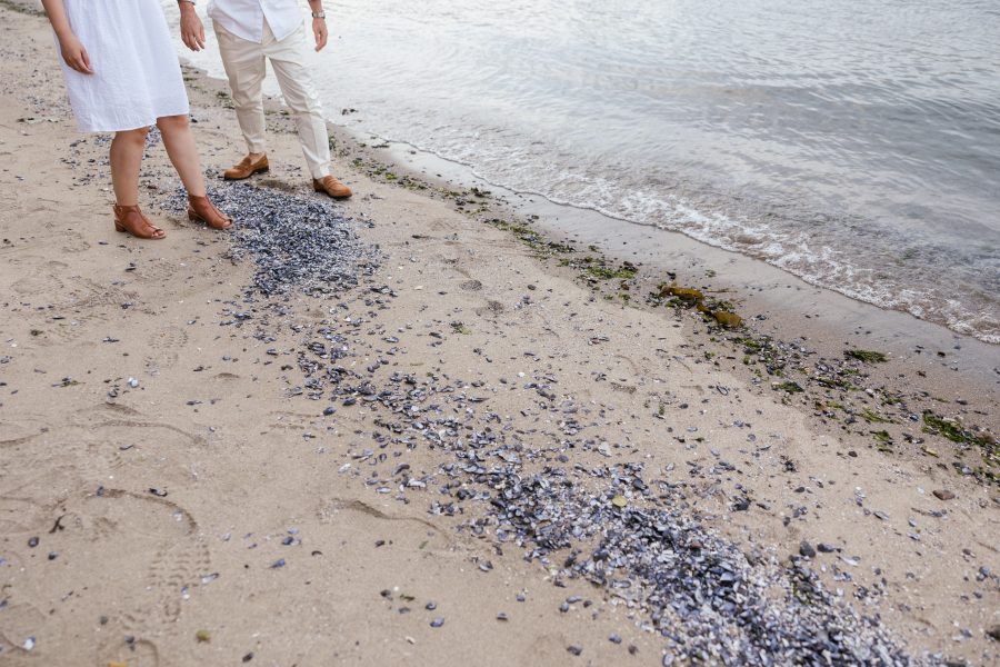 Stanley Park Engagement Couple Beach Photographer