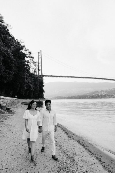 Stanley Park Engagement Couple Beach Photography